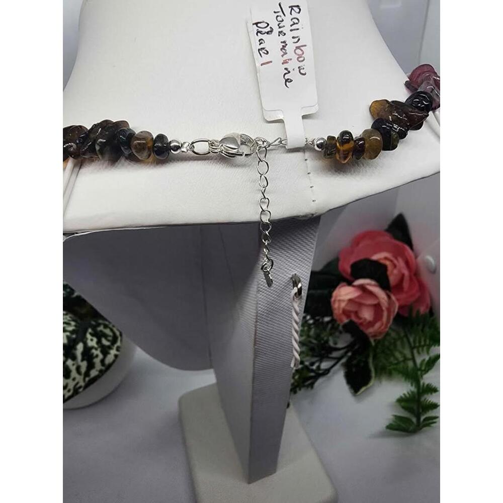Rainbow Tourmaline and Baroque Pearl Necklace - Picture 3 of 3